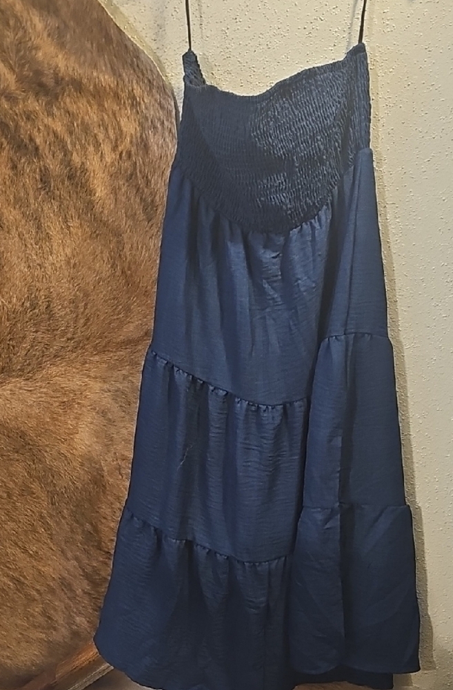 Source Unknown Deep Blue Maxi Dress
